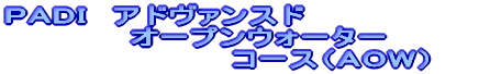 PADI�@�I�[�v���E�H�[�^�[�R�[�X�@ �@�@�@�@�@�@�@�iOWD�j